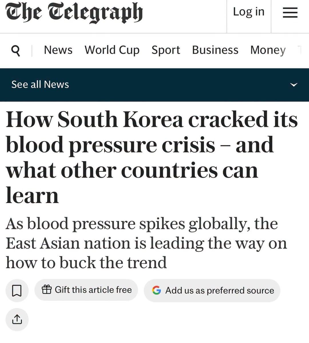 고협압 관리 최우수국가는 한국 … 영국 텔레그램