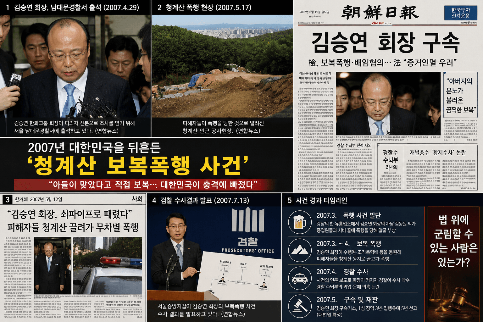 “아들 맞았다고 직접 보복”… 2007년 대한민국을 뒤흔든 한화 회장의 청계산 보복 폭행 사건